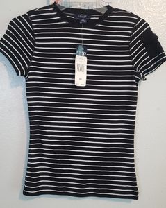 Chaps black and white casual tee